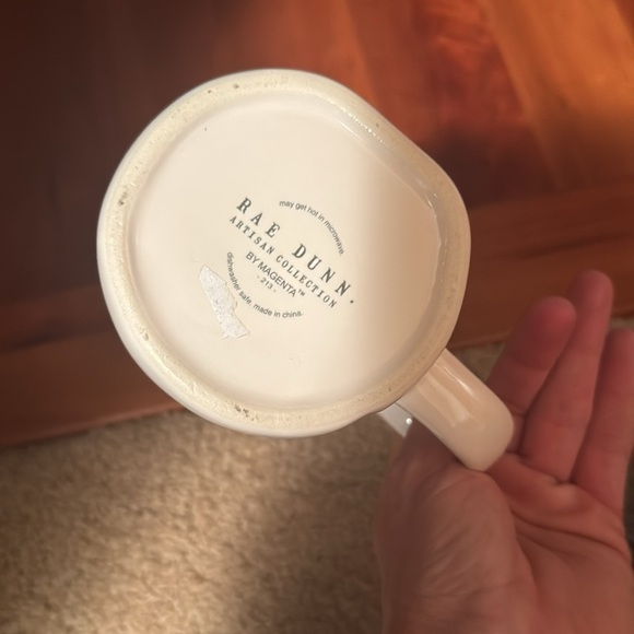 Rae Dunn Cream Mug with 'Follow the Bunny' Text double sided DS - Picture 5 of 5